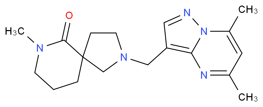 2-[(5,7-dimethylpyrazolo[1,5-a]pyrimidin-3-yl)methyl]-7-methyl-2,7-diazaspiro[4.5]decan-6-one_分子结构_CAS_)