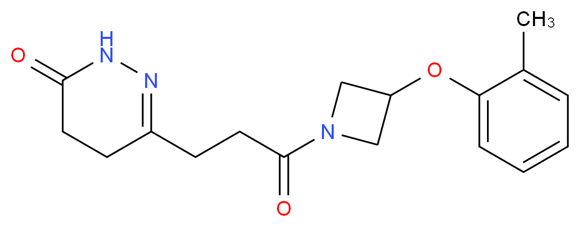 6-{3-[3-(2-methylphenoxy)azetidin-1-yl]-3-oxopropyl}-4,5-dihydropyridazin-3(2H)-one_分子结构_CAS_)