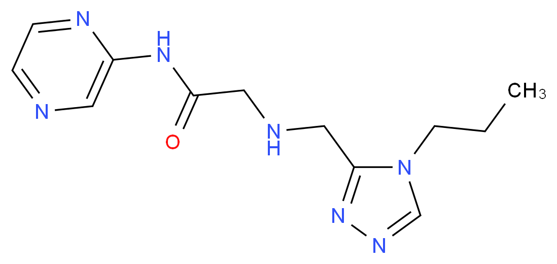 2-{[(4-propyl-4H-1,2,4-triazol-3-yl)methyl]amino}-N-pyrazin-2-ylacetamide_分子结构_CAS_)