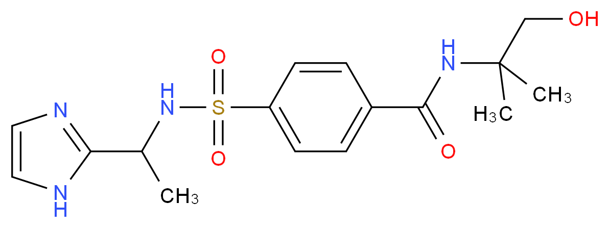 N-(2-hydroxy-1,1-dimethylethyl)-4-({[1-(1H-imidazol-2-yl)ethyl]amino}sulfonyl)benzamide_分子结构_CAS_)