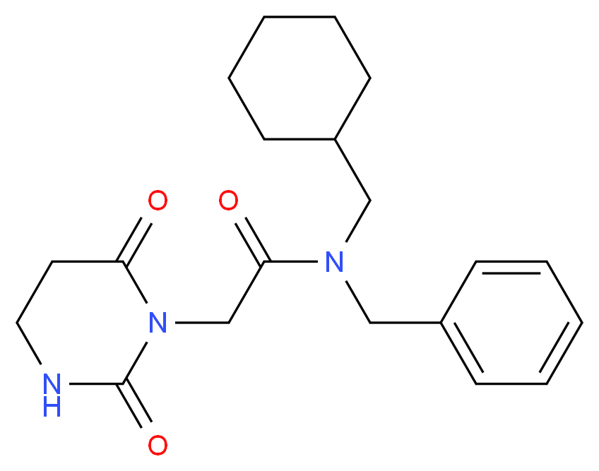 N-benzyl-N-(cyclohexylmethyl)-2-(2,6-dioxotetrahydropyrimidin-1(2H)-yl)acetamide_分子结构_CAS_)