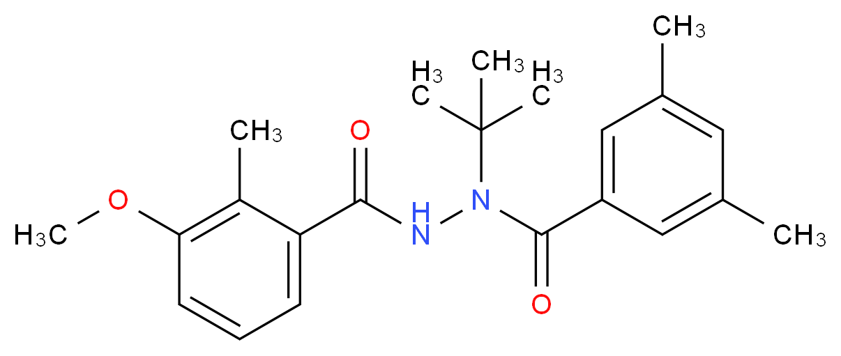 N'-tert-butyl-N'-(3,5-dimethylbenzoyl)-3-methoxy-2-methylbenzohydrazide_分子结构_CAS_161050-58-4