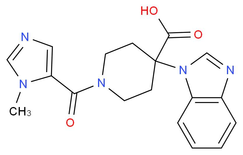 4-(1H-benzimidazol-1-yl)-1-[(1-methyl-1H-imidazol-5-yl)carbonyl]piperidine-4-carboxylic acid_分子结构_CAS_)