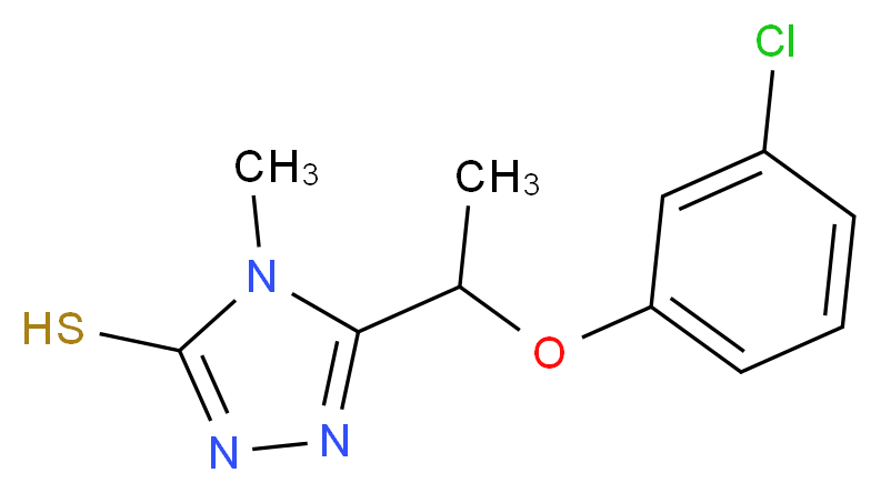 5-[1-(3-chlorophenoxy)ethyl]-4-methyl-4H-1,2,4-triazole-3-thiol_分子结构_CAS_667414-17-7