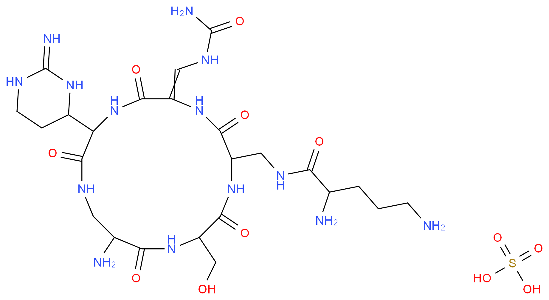 CAPREOMYCIN SULFATE_分子结构_CAS_1405-37-4)