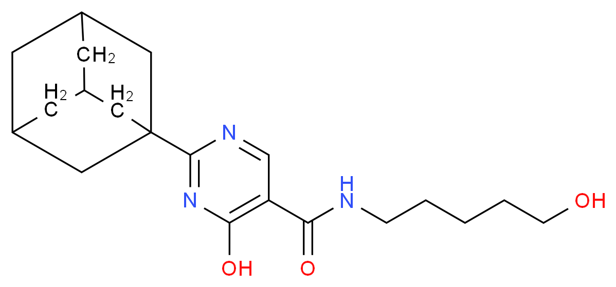 2-(1-adamantyl)-4-hydroxy-N-(5-hydroxypentyl)pyrimidine-5-carboxamide_分子结构_CAS_)