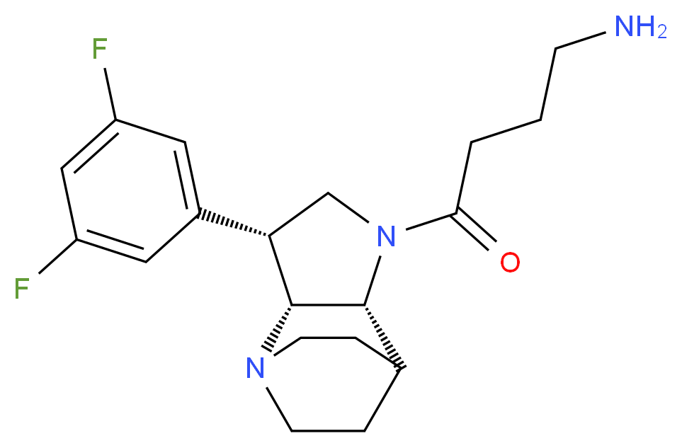 4-[(3R*,3aR*,7aR*)-3-(3,5-difluorophenyl)hexahydro-4,7-ethanopyrrolo[3,2-b]pyridin-1(2H)-yl]-4-oxobutan-1-amine_分子结构_CAS_)