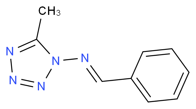 (NE)-5-methyl-N-(phenylmethylidene)-1H-1,2,3,4-tetrazol-1-amine_分子结构_CAS_56640-73-4