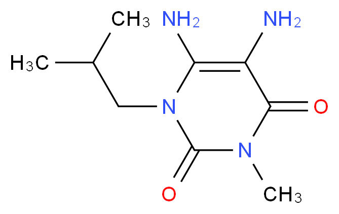 5,6-diamino-3-methyl-1-(2-methylpropyl)-1,2,3,4-tetrahydropyrimidine-2,4-dione_分子结构_CAS_78033-18-8