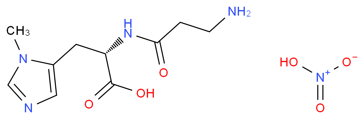 (2S)-2-(3-aminopropanamido)-3-(1-methyl-1H-imidazol-5-yl)propanoic acid; nitric acid_分子结构_CAS_10030-52-1