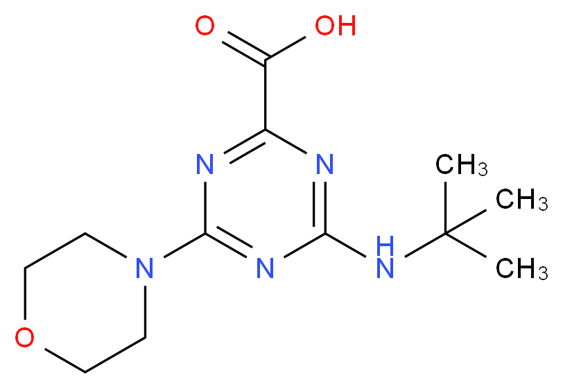 4-tert-Butylamino-6-morpholin-4-yl-[1,3,5]triazine-2-carboxylic acid_分子结构_CAS_626223-45-8)