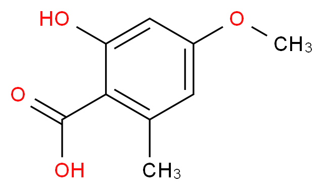 2-hydroxy-4-methoxy-6-methylbenzoic acid_分子结构_CAS_537-09-7