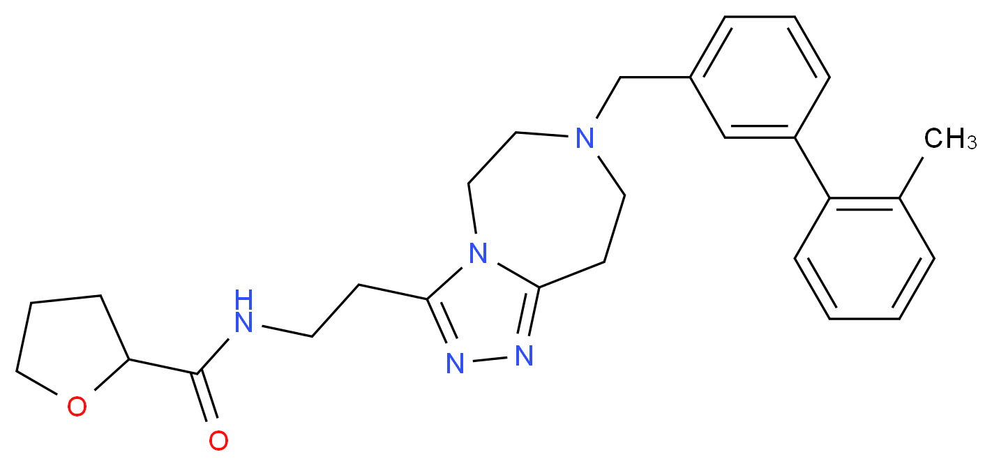 N-(2-{7-[(2'-methyl-3-biphenylyl)methyl]-6,7,8,9-tetrahydro-5H-[1,2,4]triazolo[4,3-d][1,4]diazepin-3-yl}ethyl)tetrahydro-2-furancarboxamide_分子结构_CAS_)