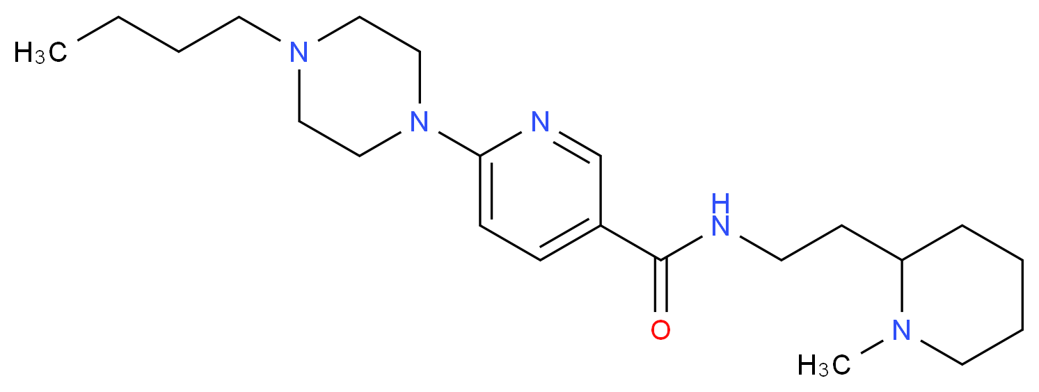 6-(4-butyl-1-piperazinyl)-N-[2-(1-methyl-2-piperidinyl)ethyl]nicotinamide_分子结构_CAS_)