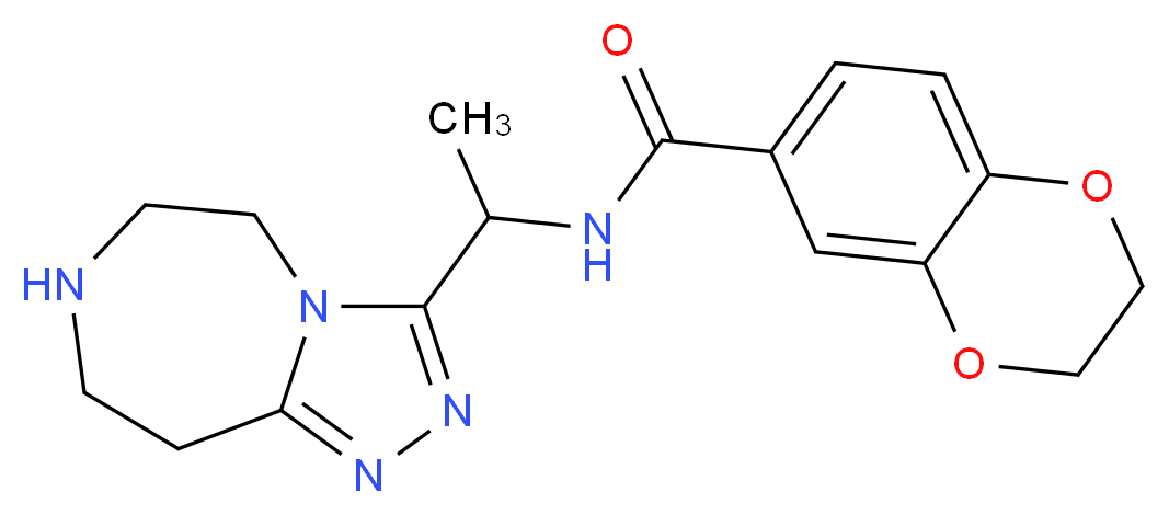 N-[1-(6,7,8,9-tetrahydro-5H-[1,2,4]triazolo[4,3-d][1,4]diazepin-3-yl)ethyl]-2,3-dihydro-1,4-benzodioxine-6-carboxamide_分子结构_CAS_)