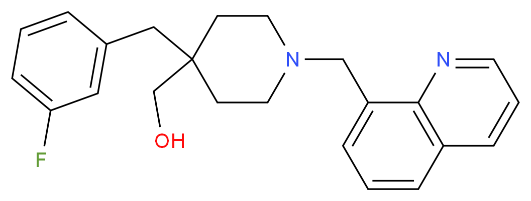 [4-(3-fluorobenzyl)-1-(8-quinolinylmethyl)-4-piperidinyl]methanol_分子结构_CAS_)