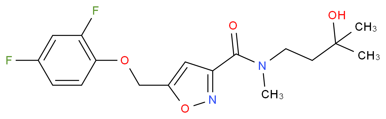 5-[(2,4-difluorophenoxy)methyl]-N-(3-hydroxy-3-methylbutyl)-N-methylisoxazole-3-carboxamide_分子结构_CAS_)