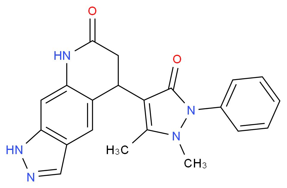 5-(1,5-dimethyl-3-oxo-2-phenyl-2,3-dihydro-1H-pyrazol-4-yl)-1,5,6,8-tetrahydro-7H-pyrazolo[4,3-g]quinolin-7-one_分子结构_CAS_)