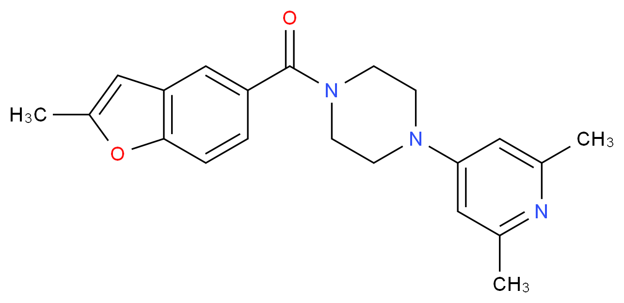1-(2,6-dimethyl-4-pyridinyl)-4-[(2-methyl-1-benzofuran-5-yl)carbonyl]piperazine_分子结构_CAS_)