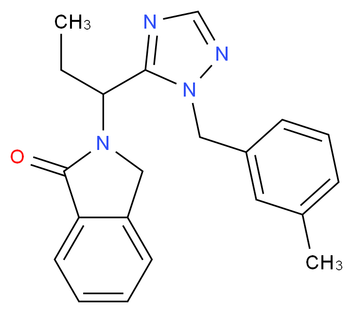 2-{1-[1-(3-methylbenzyl)-1H-1,2,4-triazol-5-yl]propyl}isoindolin-1-one_分子结构_CAS_)