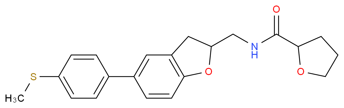 N-({5-[4-(methylthio)phenyl]-2,3-dihydro-1-benzofuran-2-yl}methyl)tetrahydro-2-furancarboxamide_分子结构_CAS_)