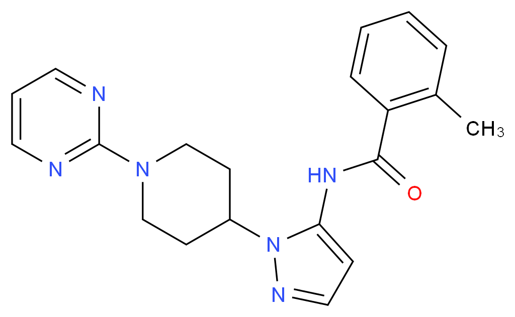 2-methyl-N-[1-(1-pyrimidin-2-ylpiperidin-4-yl)-1H-pyrazol-5-yl]benzamide_分子结构_CAS_)