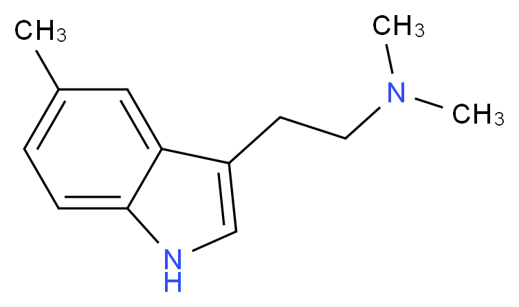 dimethyl[2-(5-methyl-1H-indol-3-yl)ethyl]amine_分子结构_CAS_22120-39-4