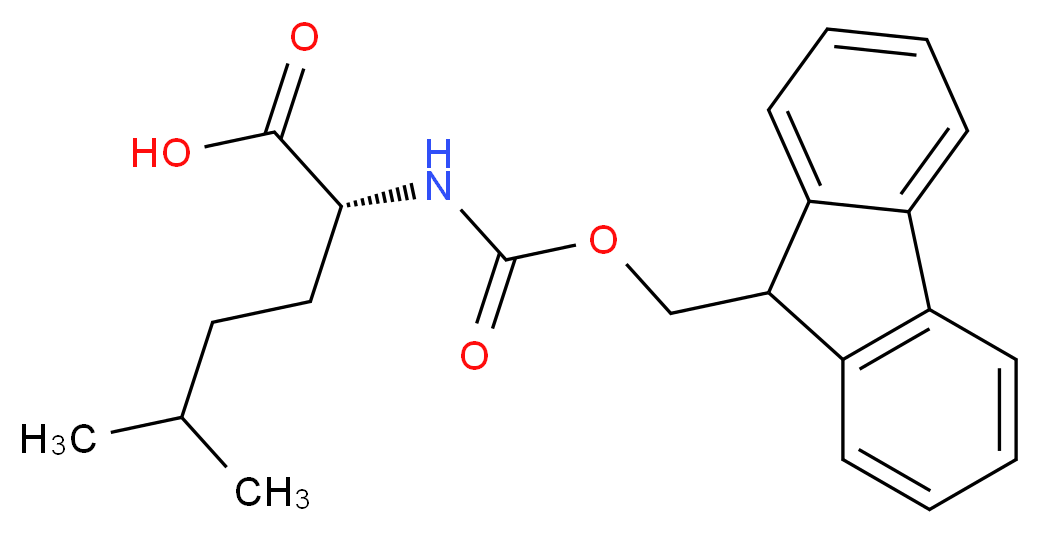 (2R)-2-({[(9H-fluoren-9-yl)methoxy]carbonyl}amino)-5-methylhexanoic acid_分子结构_CAS_204320-60-5