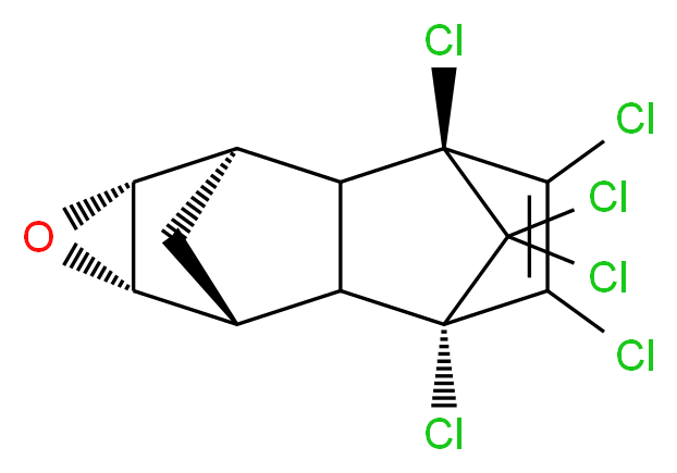 (1R,2R,3S,6S,7R,8R,9R,11S)-3,4,5,6,13,13-hexachloro-10-oxapentacyclo[6.3.1.1<sup>3</sup>,<sup>6</sup>.0<sup>2</sup>,<sup>7</sup>.0<sup>9</sup>,<sup>1</sup><sup>1</sup>]tridec-4-ene_分子结构_CAS_72-20-8