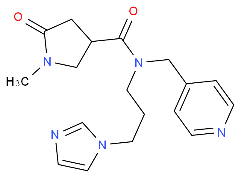 N-[3-(1H-imidazol-1-yl)propyl]-1-methyl-5-oxo-N-(pyridin-4-ylmethyl)pyrrolidine-3-carboxamide_分子结构_CAS_)