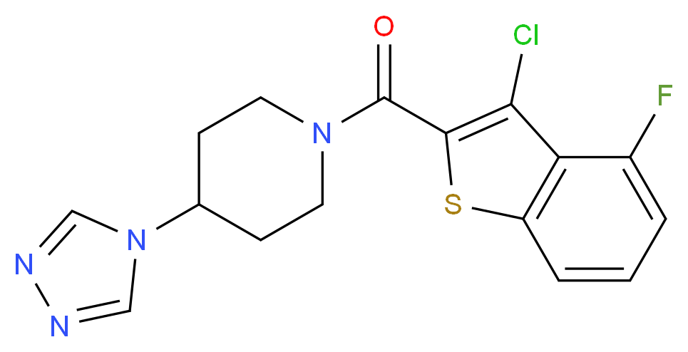 1-[(3-chloro-4-fluoro-1-benzothien-2-yl)carbonyl]-4-(4H-1,2,4-triazol-4-yl)piperidine_分子结构_CAS_)