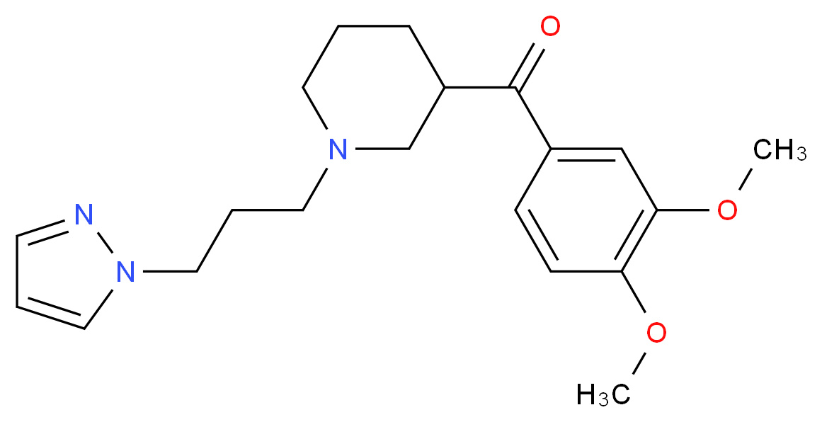 (3,4-dimethoxyphenyl){1-[3-(1H-pyrazol-1-yl)propyl]-3-piperidinyl}methanone_分子结构_CAS_)