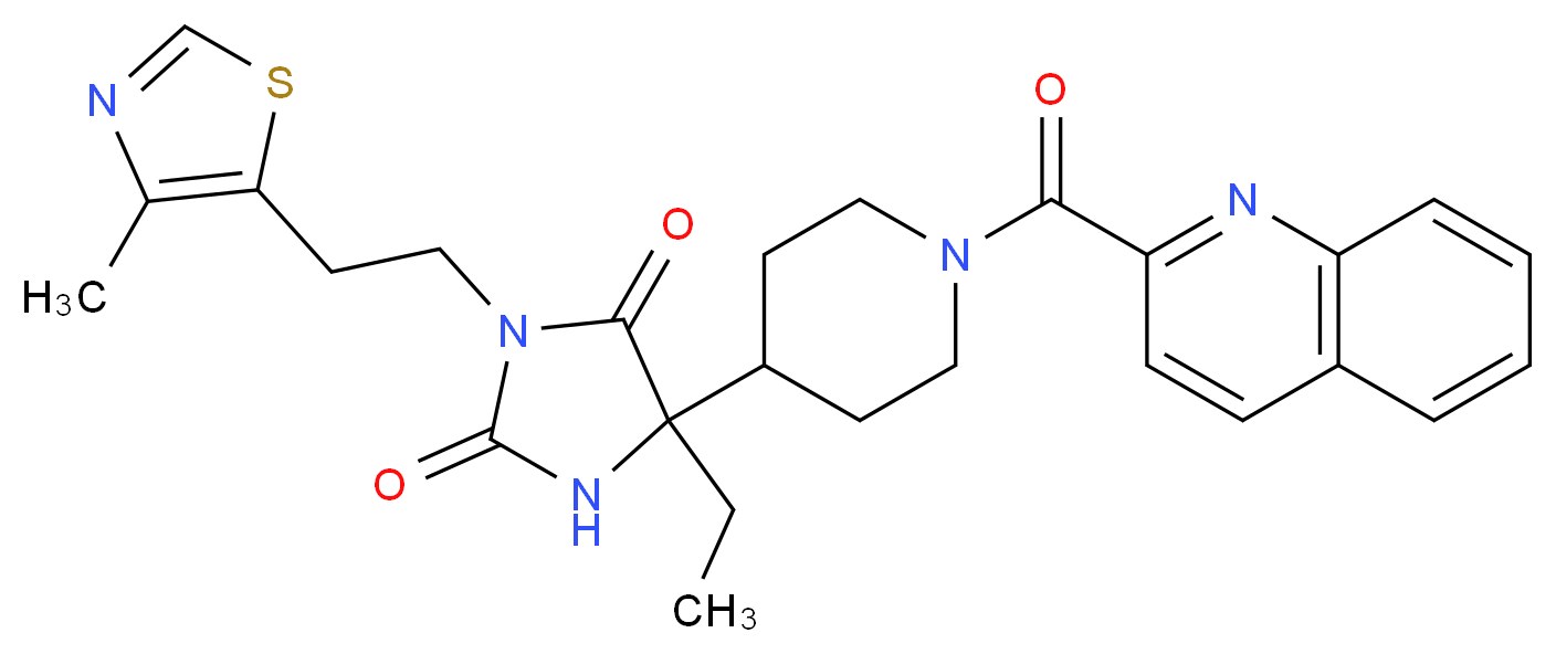 5-ethyl-3-[2-(4-methyl-1,3-thiazol-5-yl)ethyl]-5-[1-(2-quinolinylcarbonyl)-4-piperidinyl]-2,4-imidazolidinedione_分子结构_CAS_)
