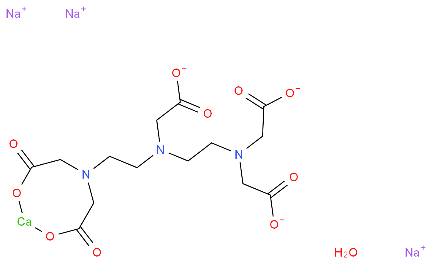 trisodium 2-({2-[bis(carboxylatomethyl)amino]ethyl}[2-(4,8-dioxo-1,3-dioxa-6-aza-2-calcacyclooctan-6-yl)ethyl]amino)acetate hydrate_分子结构_CAS_207226-35-5