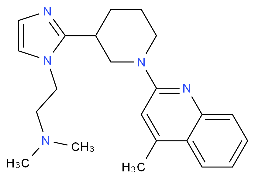 N,N-dimethyl-2-{2-[1-(4-methyl-2-quinolinyl)-3-piperidinyl]-1H-imidazol-1-yl}ethanamine_分子结构_CAS_)
