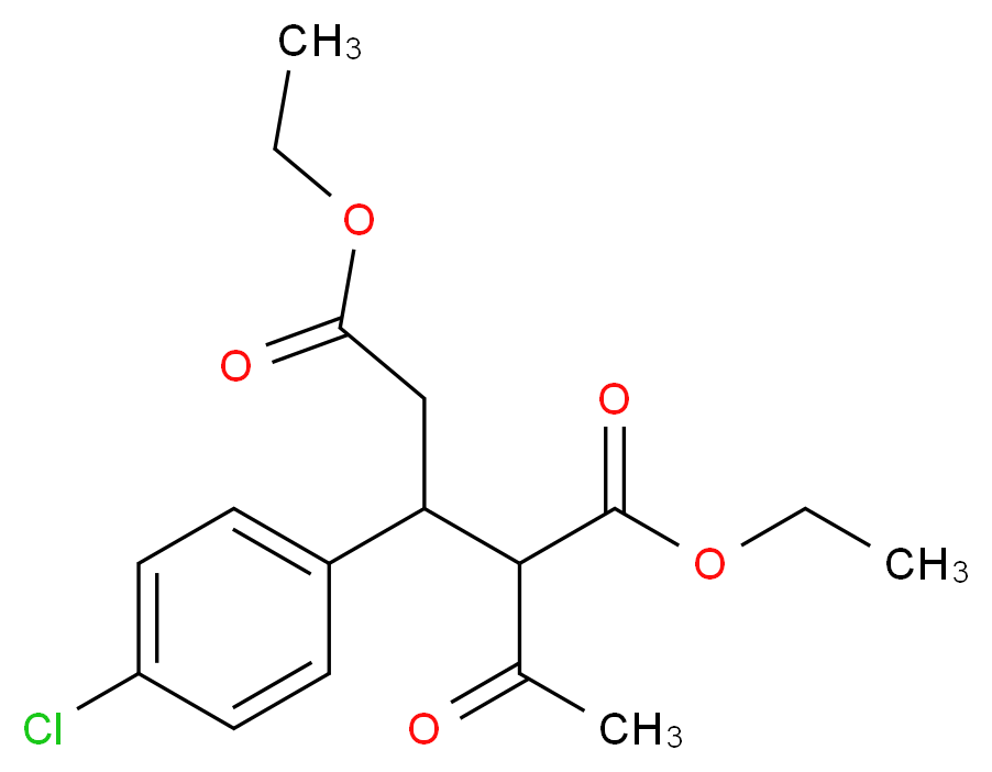 1,5-diethyl 2-acetyl-3-(4-chlorophenyl)pentanedioate_分子结构_CAS_1076199-96-6