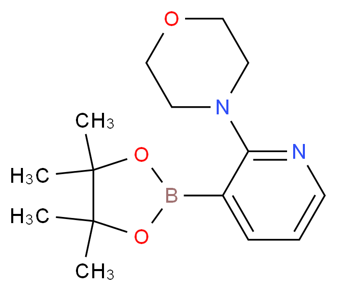 4-[3-(tetramethyl-1,3,2-dioxaborolan-2-yl)pyridin-2-yl]morpholine_分子结构_CAS_1150561-72-0