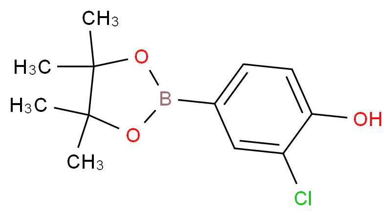 2-chloro-4-(tetramethyl-1,3,2-dioxaborolan-2-yl)phenol_分子结构_CAS_629658-06-6