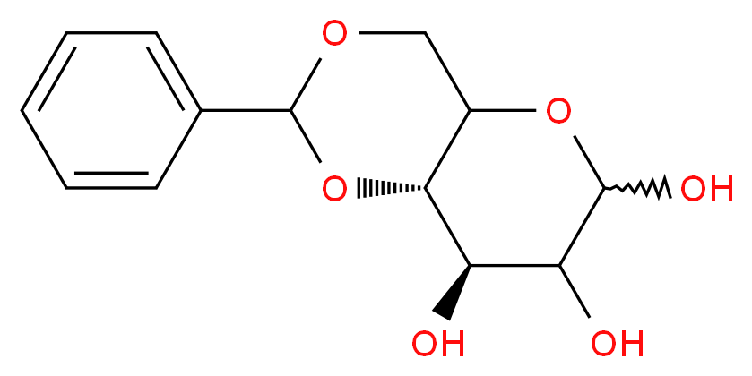 4,6-O-Benzylidene-D-glucopyranose_分子结构_CAS_97232-16-1)
