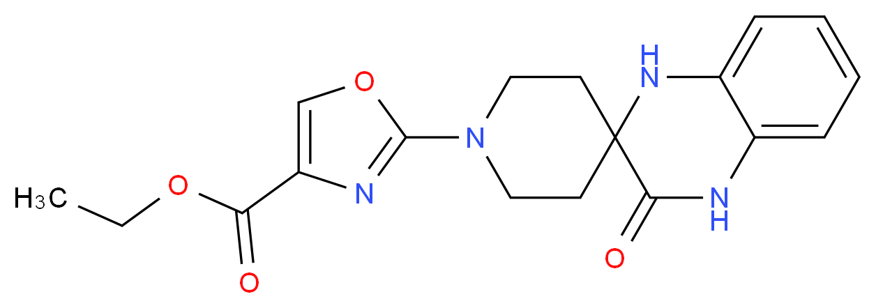 ethyl 2-(3'-oxo-3',4'-dihydro-1H,1'H-spiro[piperidine-4,2'-quinoxalin]-1-yl)-1,3-oxazole-4-carboxylate_分子结构_CAS_)