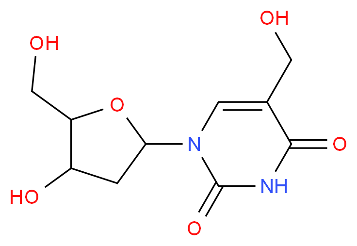 1-[4-hydroxy-5-(hydroxymethyl)oxolan-2-yl]-5-(hydroxymethyl)-1,2,3,4-tetrahydropyrimidine-2,4-dione_分子结构_CAS_5116-24-5