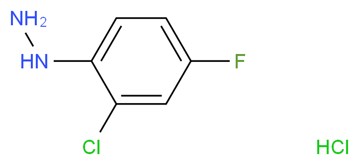 (2-Chloro-4-fluorophenyl)hydrazine hydrochloride_分子结构_CAS_119452-65-2)