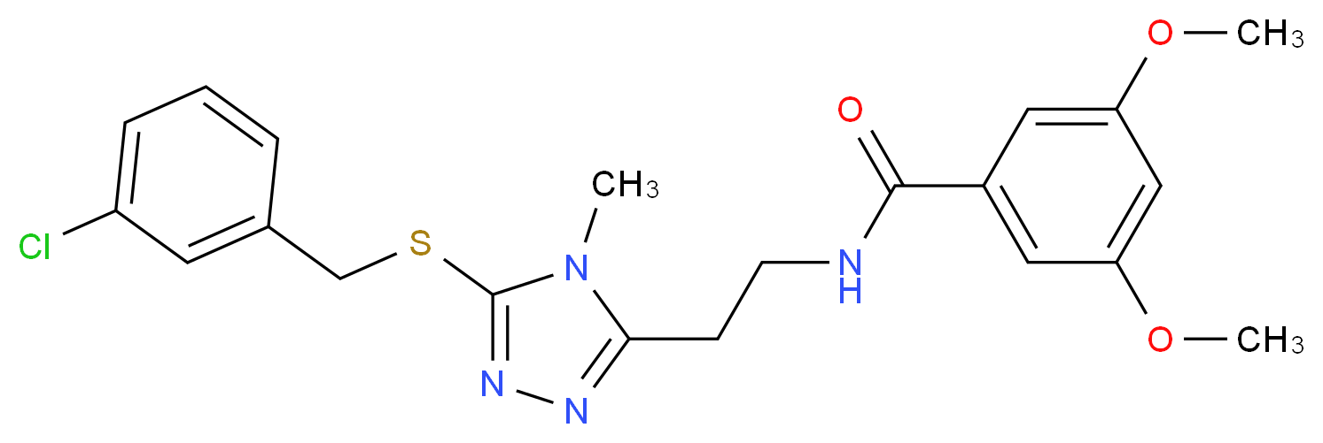 N-(2-{5-[(3-chlorobenzyl)thio]-4-methyl-4H-1,2,4-triazol-3-yl}ethyl)-3,5-dimethoxybenzamide_分子结构_CAS_)