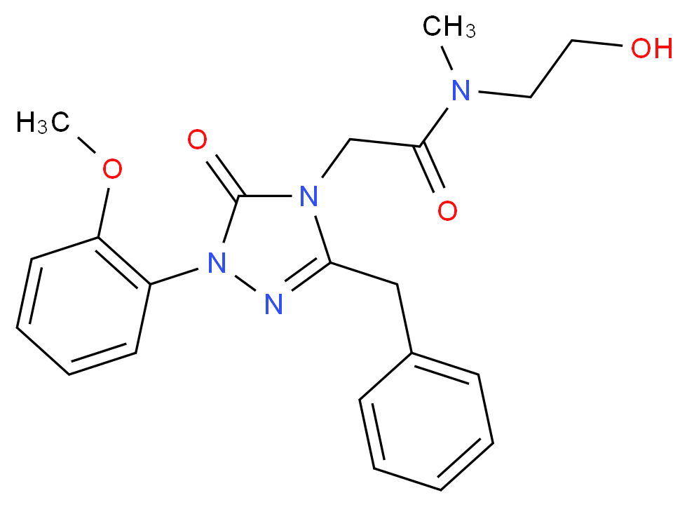 2-[3-benzyl-1-(2-methoxyphenyl)-5-oxo-1,5-dihydro-4H-1,2,4-triazol-4-yl]-N-(2-hydroxyethyl)-N-methylacetamide_分子结构_CAS_)
