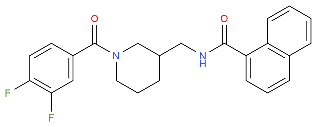 N-{[1-(3,4-difluorobenzoyl)-3-piperidinyl]methyl}-1-naphthamide_分子结构_CAS_)