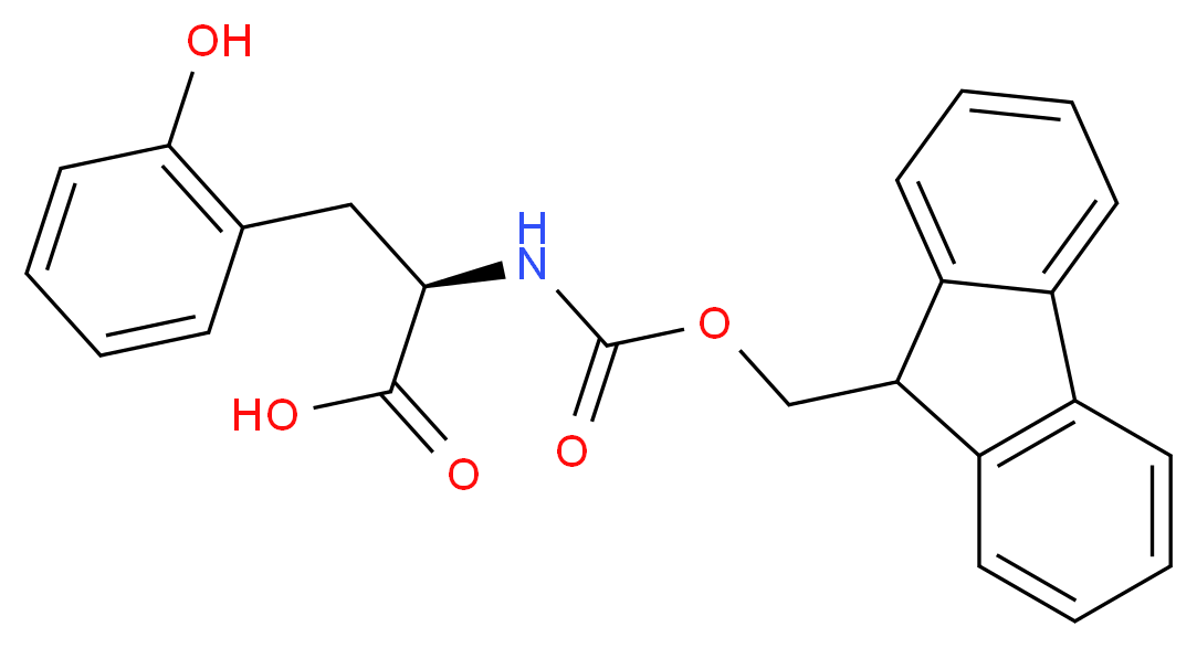 (2R)-2-({[(9H-fluoren-9-yl)methoxy]carbonyl}amino)-3-(2-hydroxyphenyl)propanoic acid_分子结构_CAS_1217754-89-6