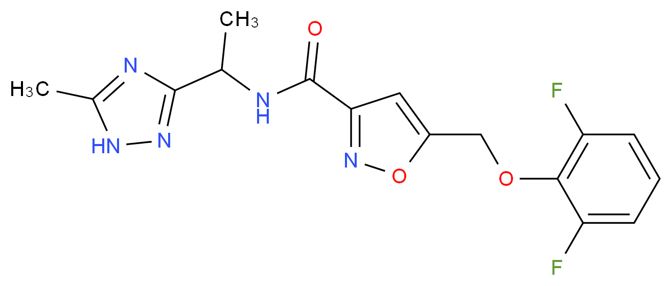 5-[(2,6-difluorophenoxy)methyl]-N-[1-(5-methyl-1H-1,2,4-triazol-3-yl)ethyl]isoxazole-3-carboxamide_分子结构_CAS_)