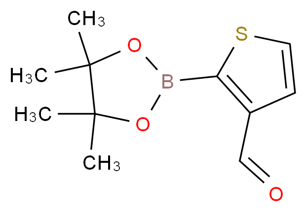 2-(tetramethyl-1,3,2-dioxaborolan-2-yl)thiophene-3-carbaldehyde_分子结构_CAS_632325-55-4