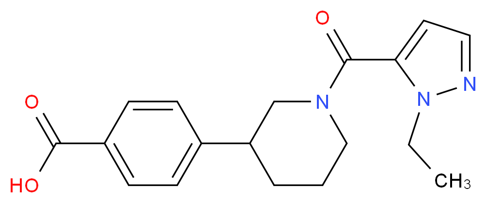 4-{1-[(1-ethyl-1H-pyrazol-5-yl)carbonyl]piperidin-3-yl}benzoic acid_分子结构_CAS_)