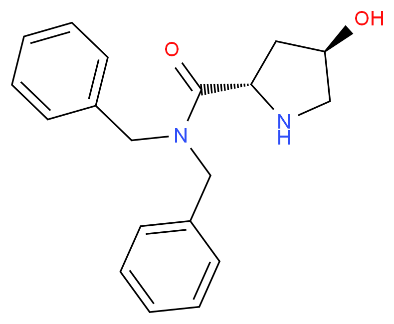(2S,4R)-N,N-dibenzyl-4-hydroxypyrrolidine-2-carboxamide_分子结构_CAS_915205-76-4